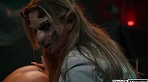 basement cock demon petite tattooed girl deepthroats in threesome