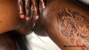 Fingering her juicy redhead pussy while she strokes my cock closeup