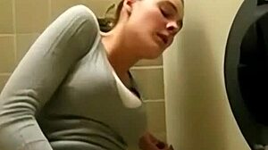 Mommy Masturbates To Quick Orgasm Squirting Cum In Dirty Toilet