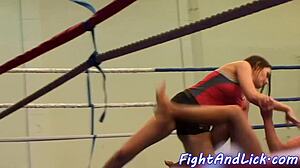 Can This Babe Dominate in Lesbian Wrestling Match?