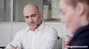 Office milf takes double anal penetration cumshot from coworkers deepthroat