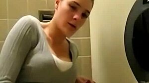 Mommy Masturbates To Quick Orgasm Squirting Cum In Dirty Toilet