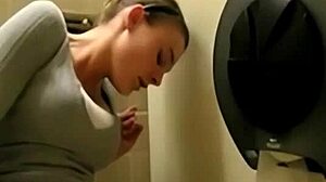 Mommy Masturbates To Quick Orgasm Squirting Cum In Dirty Toilet