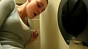 Mommy Masturbates To Quick Orgasm Squirting Cum In Dirty Toilet