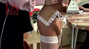 Maid Regina Noir's Ironing Turns Into Ripped Clothes Tease!
