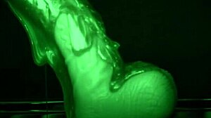 Latex Gloves Deliver Sticky Slimy Handjob Creampie Tease