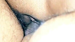 Skinny housewife screams in closeup pussy pounding orgasm