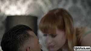 Small-Tits Trans Asshole Rimmed Before Big Cock Bareback Pounding