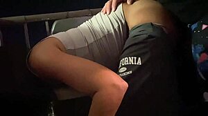 couple risks public balcony creampie outdoor exposure thrill