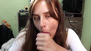 whoa, blowjob queen deepthroats daddy's monster cock sloppy!