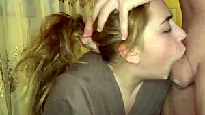 Slave Gags On Double Deepthroat Choke Job!