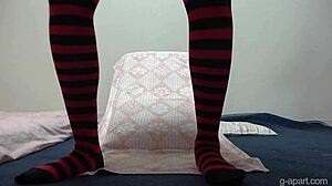 akane iruma's legs spread wide in socks teasing orgasm buildup