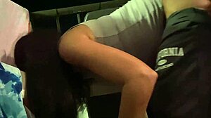couple risks public balcony creampie outdoor exposure thrill