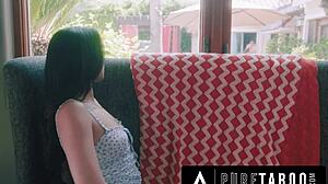 omg lulu chu that petite taboo voyeur teen caught stroking her wet pussy peeking at dilf neighbor 😈🔥👀