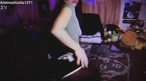 Petite Exotic Twerks Teases Red Pantyhose Tattoo