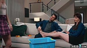 Hubby fucks babysitter Serena Hill by milf wife