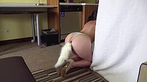 milf puppy drools hard during her puppy play fetish session