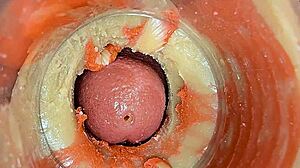 camera inside pussy watches cum flood tight wet hole