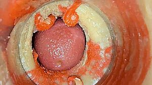 camera inside pussy watches cum flood tight wet hole