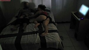 brazilian milf mommy shares bed rough sex bedroom