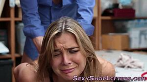 blonde teen takes massive cum dump