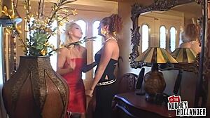 audrey and nikki beg for alex's monster cock threesome