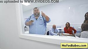 big tit secretary sasha pearl sucks fat dick bathroom