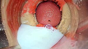 camera inside pussy watches cum flood tight wet hole