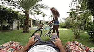 jeni pretinha rides dick hard after outdoor bike ride