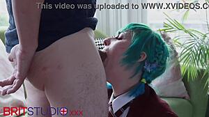 alt goth babe pussy devoured then slurps massive cock ending in huge facial