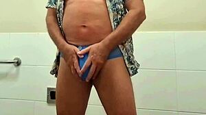 heading into that public toilet for some amateur outdoor fun