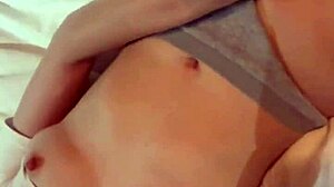 skinny blonde babe with small tits fingers her ass and pussy for boyfriend homemade