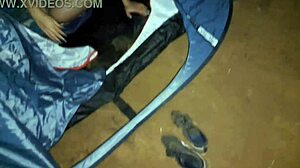 horny camper gets fucked hard outdoors on dirt from cowgirl to doggystyle