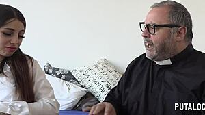 Hot Student Roma Amor Fucks Hard in Bedroom for Passing Grade Cum Swallow