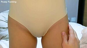 hairy tight pussy hides under lingerie craving massive cum explosion