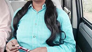 college indian coed dirty talks while riding cock hard in car sex!