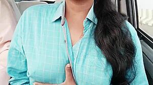 college indian coed dirty talks while riding cock hard in car sex!
