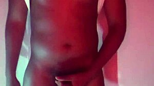 labeto strokes under red lights to huge cumshot explosion