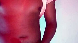 labeto strokes under red lights to huge cumshot explosion