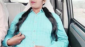 college indian coed dirty talks while riding cock hard in car sex!