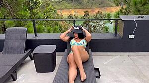 pov se acabaron las cabañas y tienes que compartir cabaña con la sexy y hot hijastra de mi jefe big cum explosion everywhere