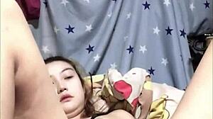 horny amateur Japanese girl fingers shaved pussy to squirting climax