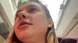 bbw teen masturbates wet pussy in taxi and mall