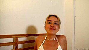passionate vacation sextape creampie with cute blonde gf