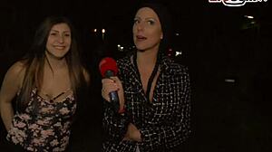 public street casting young german teen picks up strangers flashing tits