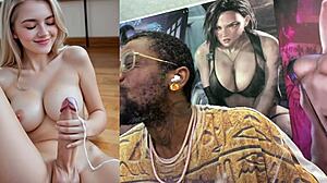 trans teen blonde's fat ass takes huge cock pounding till hands-free cum