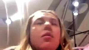 bbw teen masturbates wet pussy in taxi and mall