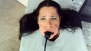 just a helpless girl gagging on cock next door