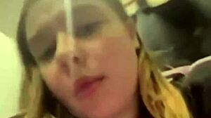 bbw teen masturbates wet pussy in taxi and mall