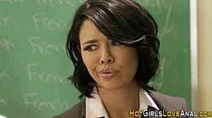 milf teacher stuffs toys deep in her ass